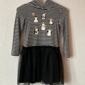 Penguin Hooded Striped Dress